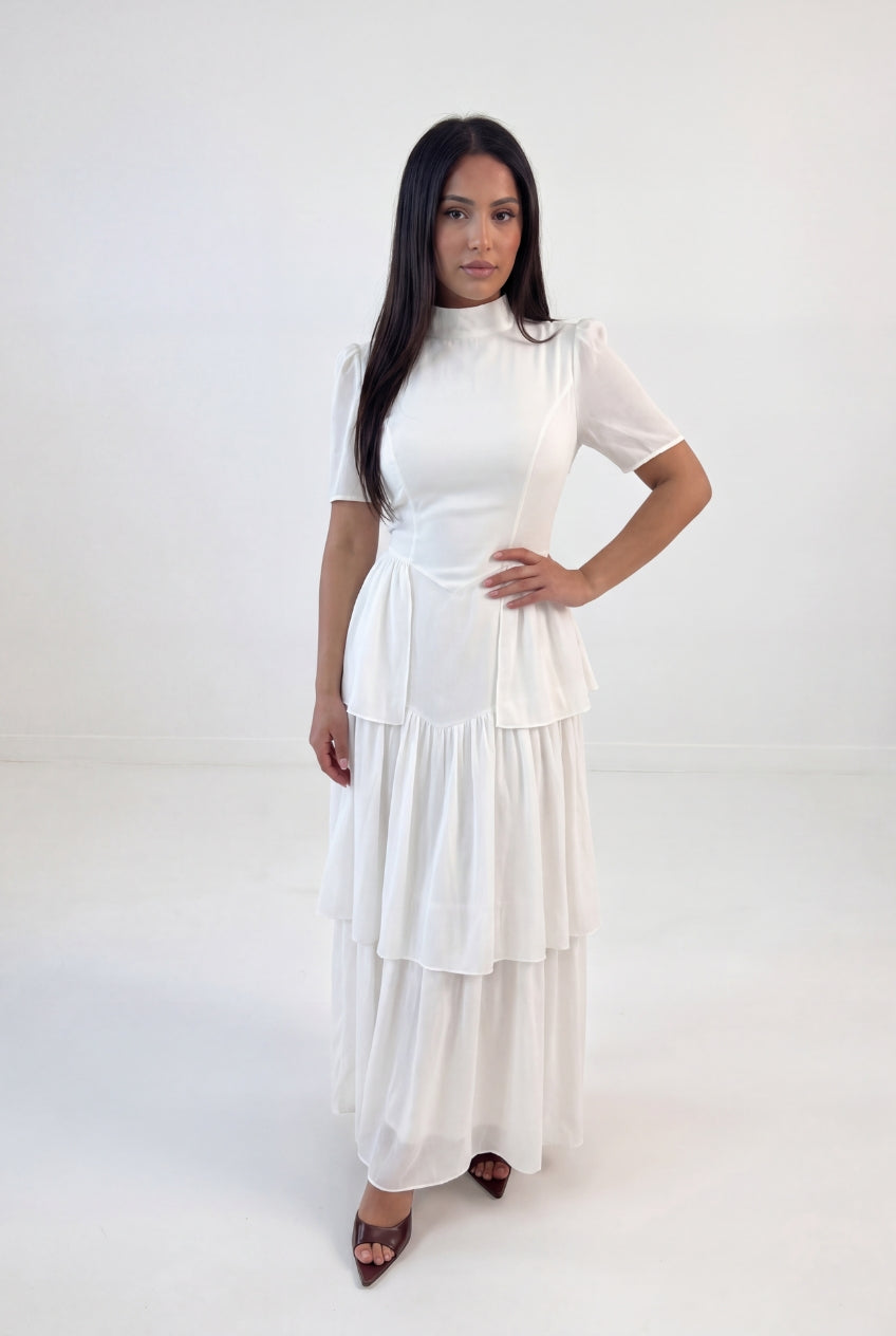 Tiered Peplum Maxi