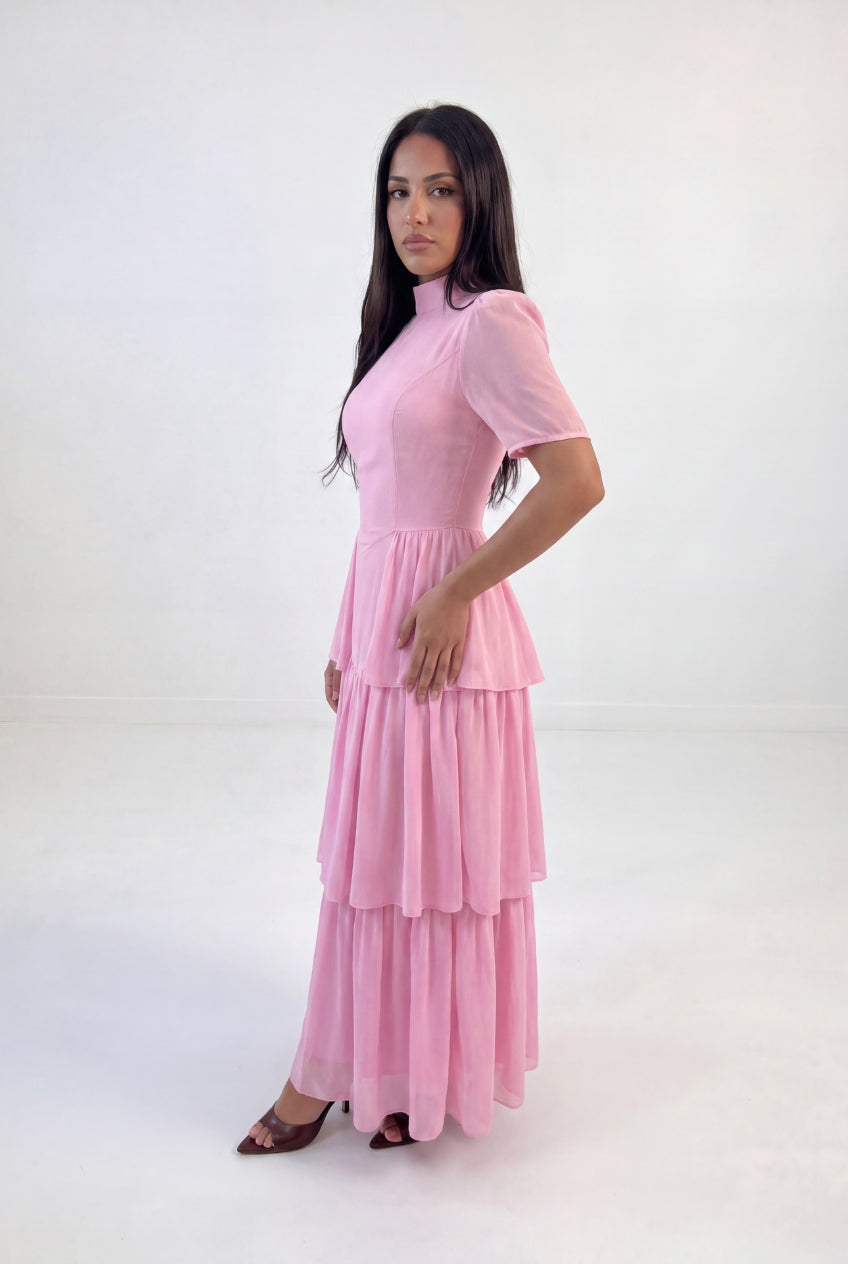 Tiered Peplum Maxi