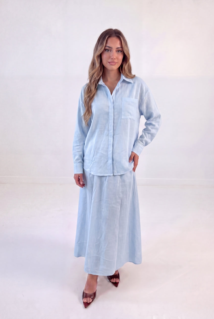Classic Shirt Skirt Set