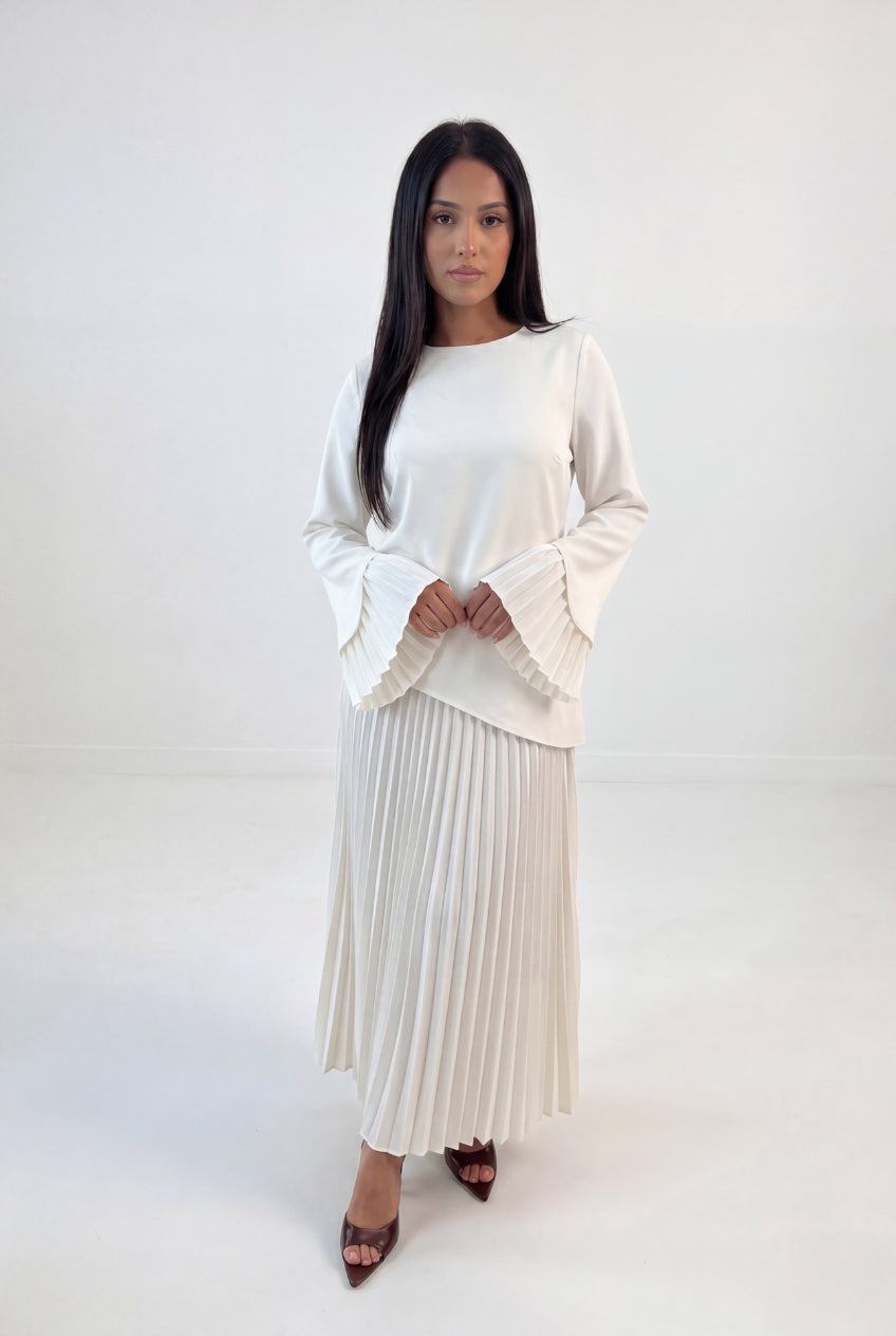 Pleated Bell Skirt Set