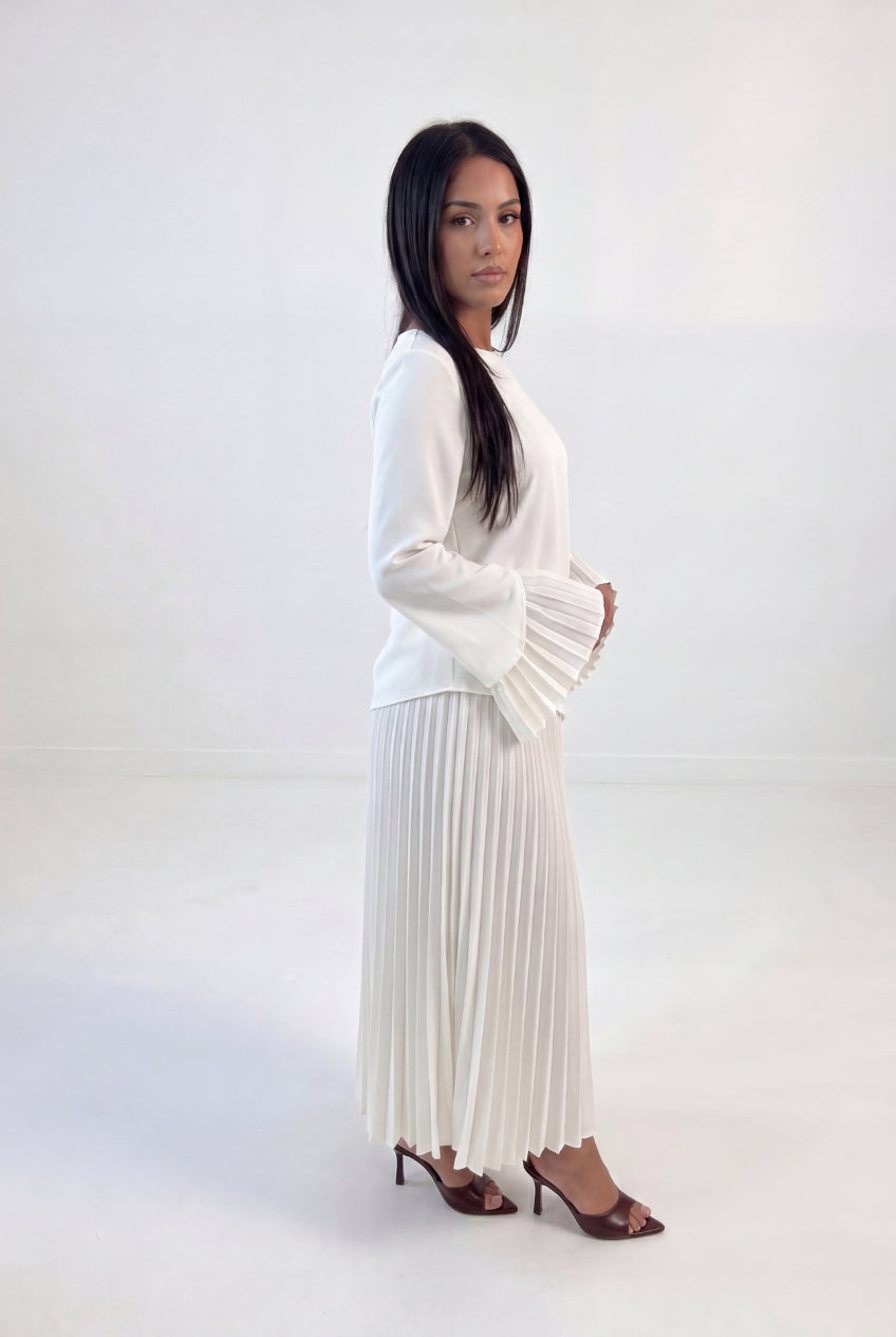 Pleated Bell Skirt Set