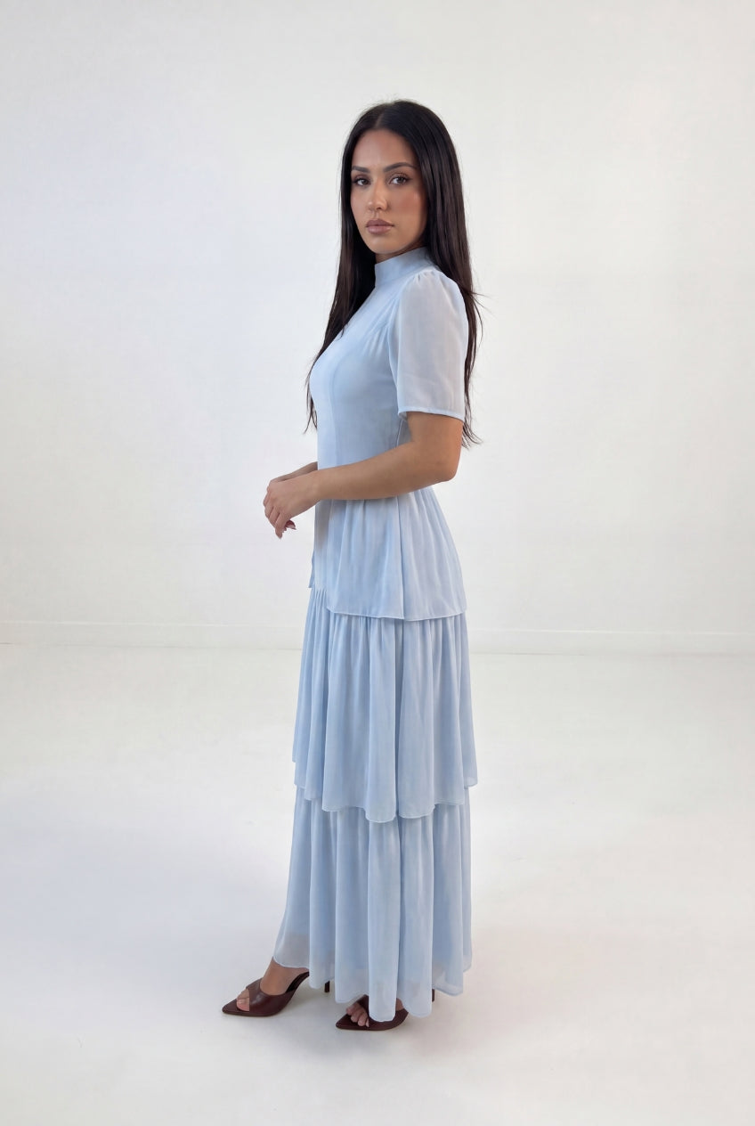 Tiered Peplum Maxi