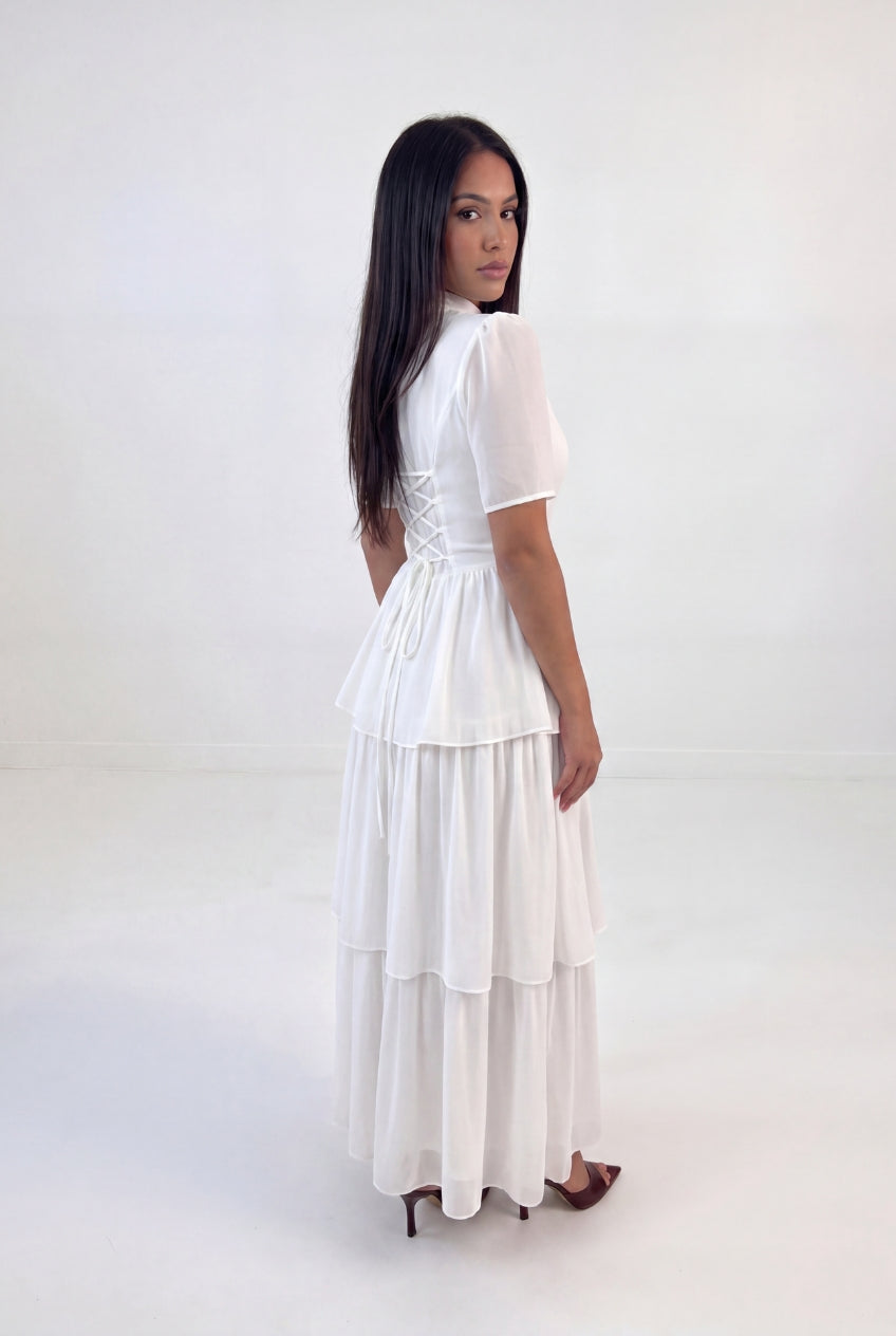 Tiered Peplum Maxi