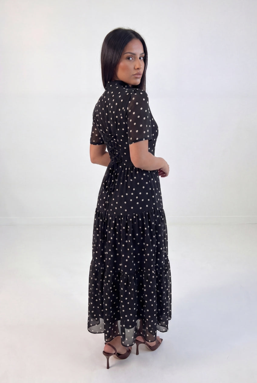 Polka dots Peplum Maxi