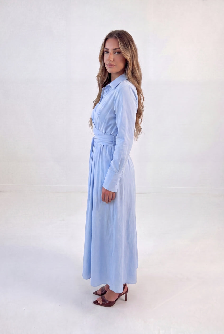 Ruched Tie Shirt Dress