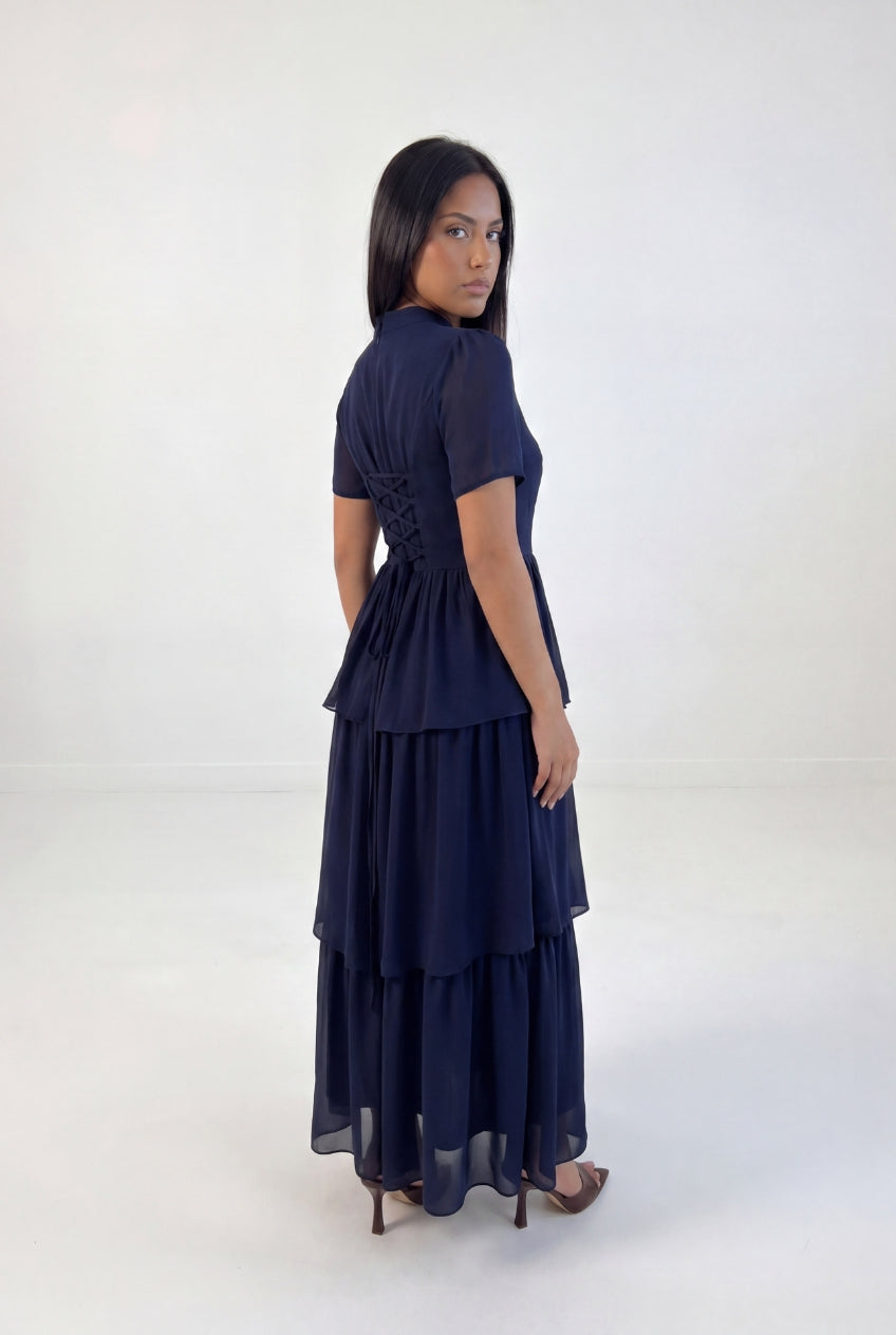 Tiered Peplum Maxi