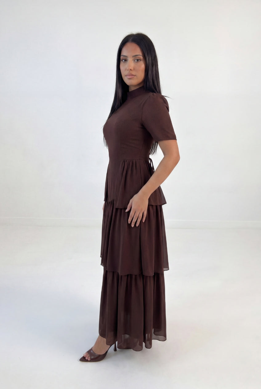 Tiered Peplum Maxi