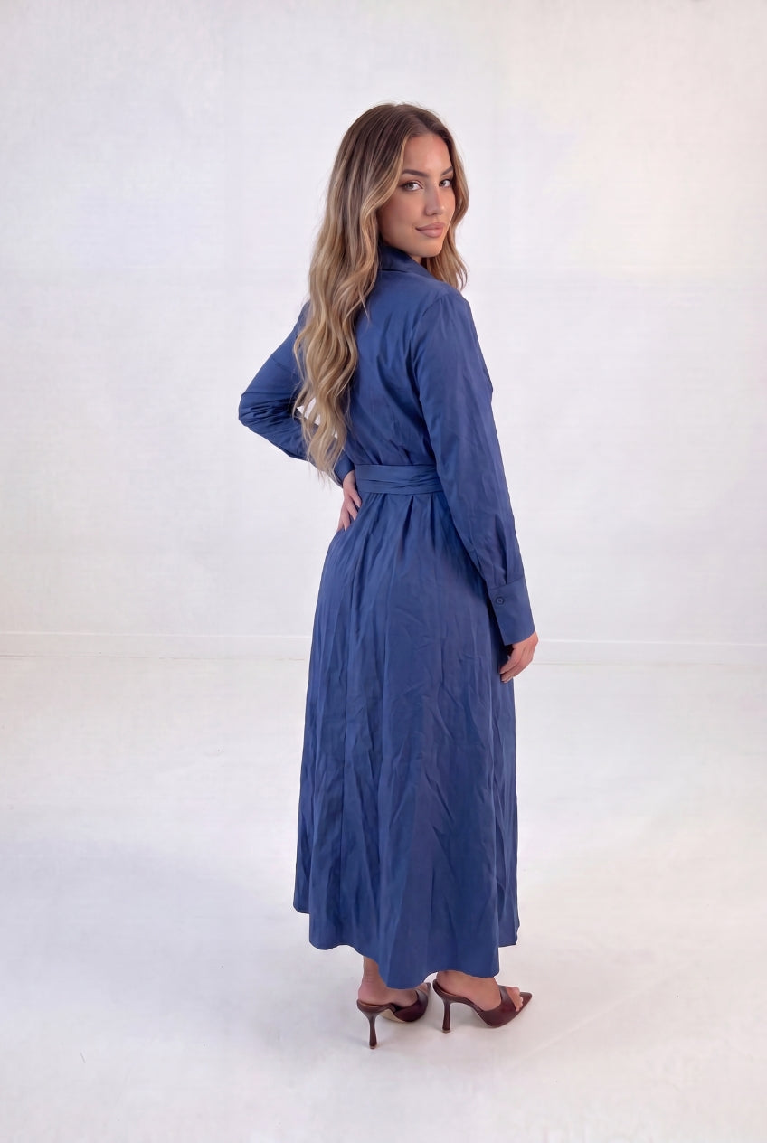 Ruched Tie Shirt Dress