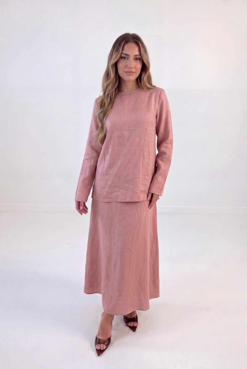 Mock Neck Linen Set