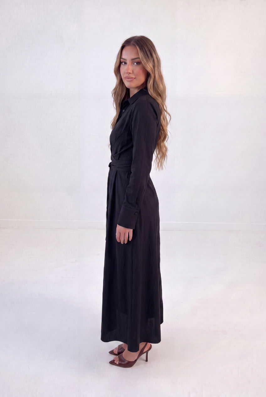 Ruched Tie Shirt Dress