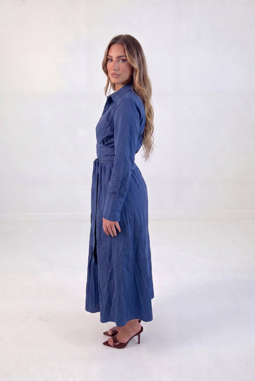 Ruched Tie Shirt Dress