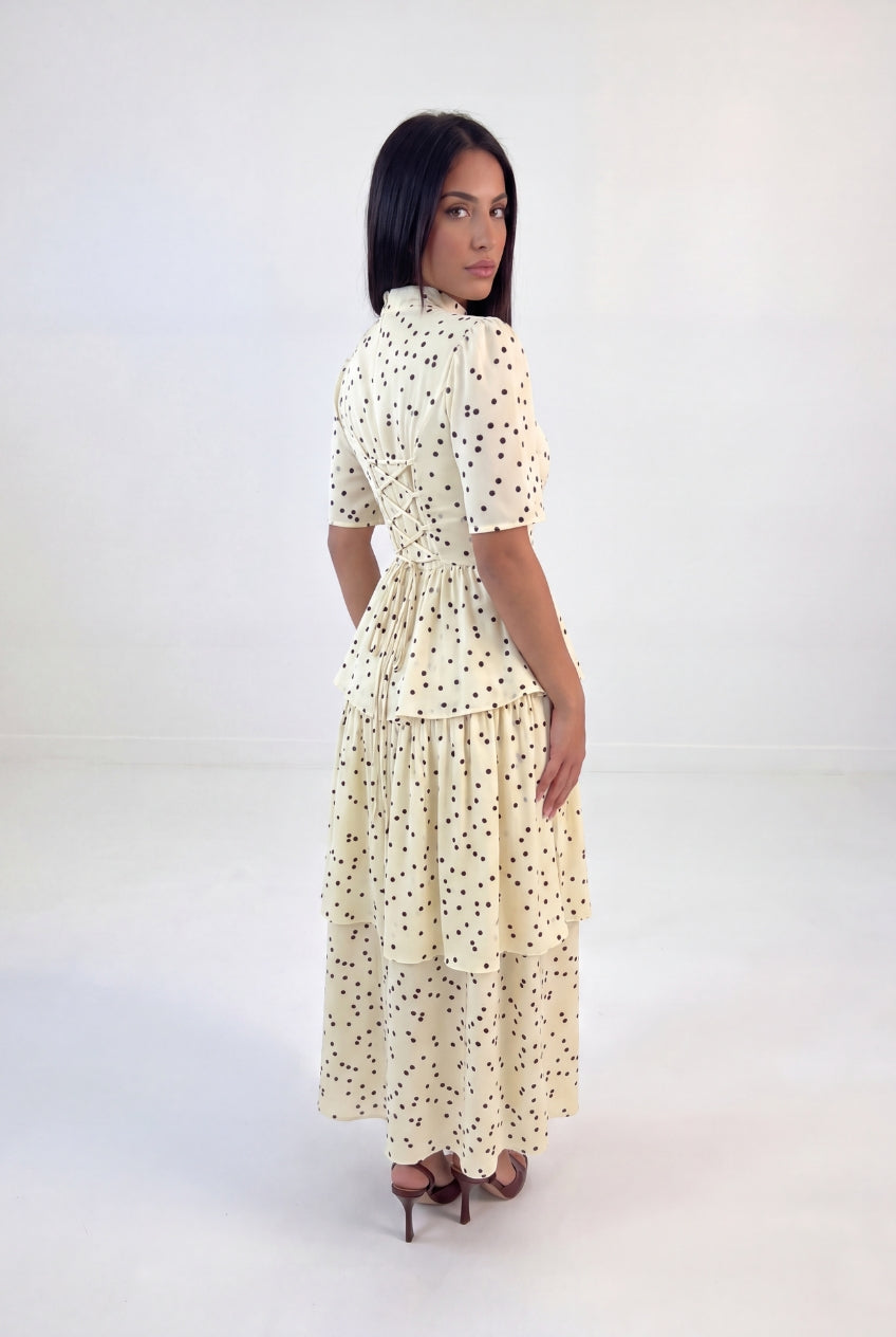 Polka dots Peplum Maxi