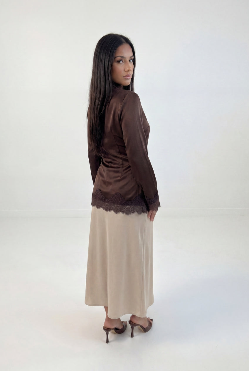 Satin Lace Trim Co-ord