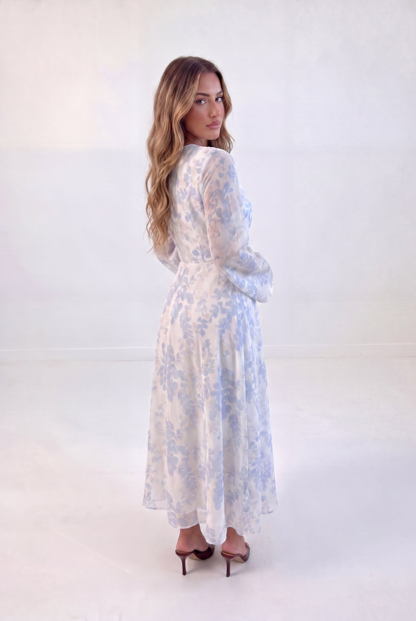 Sheer Floral Bell Dress