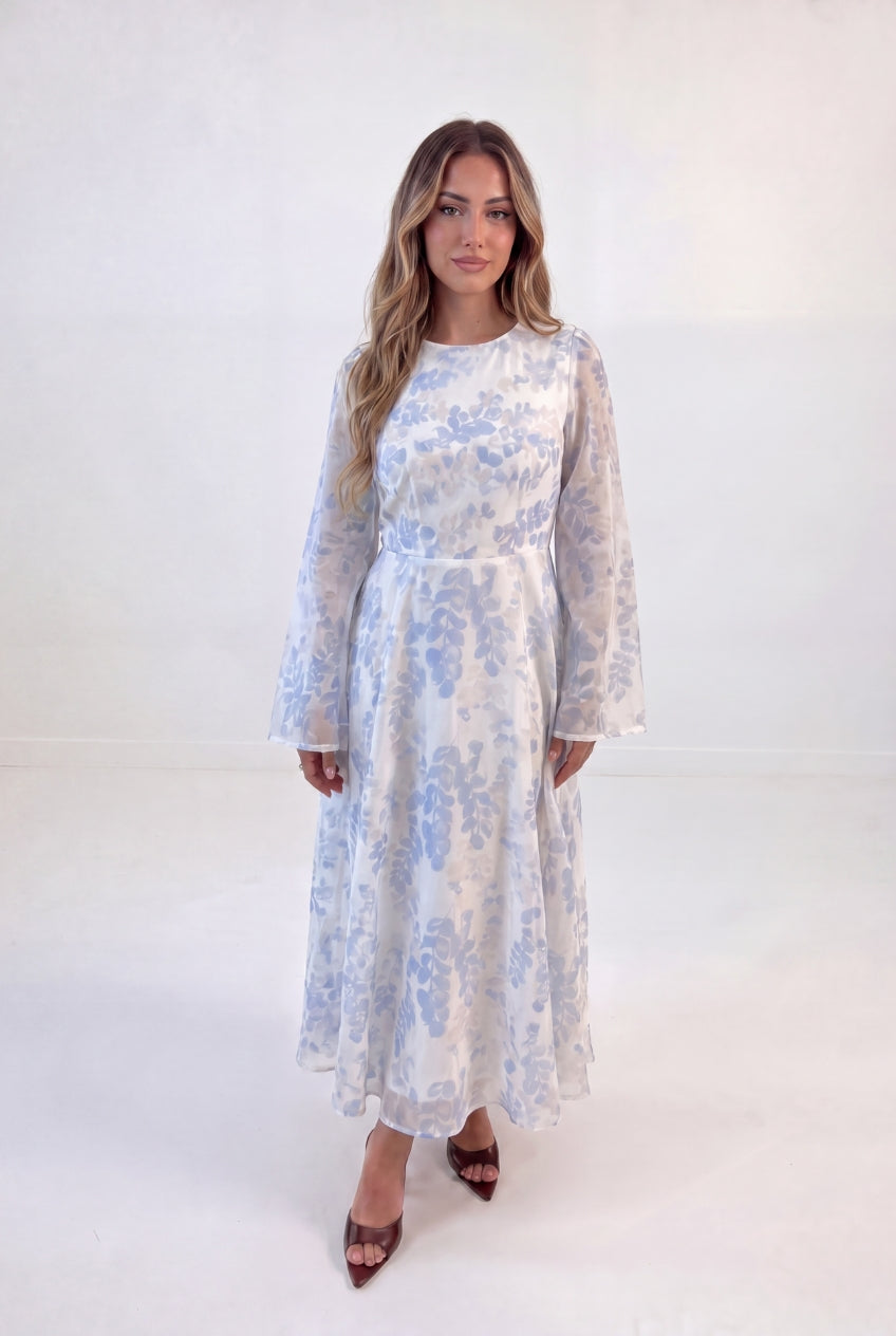Sheer Floral Bell Dress