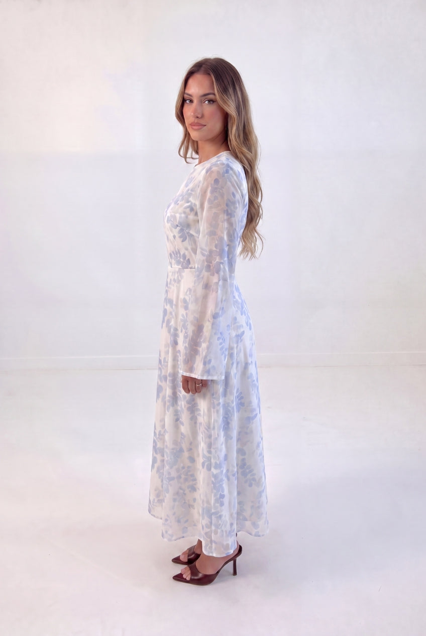Sheer Floral Bell Dress