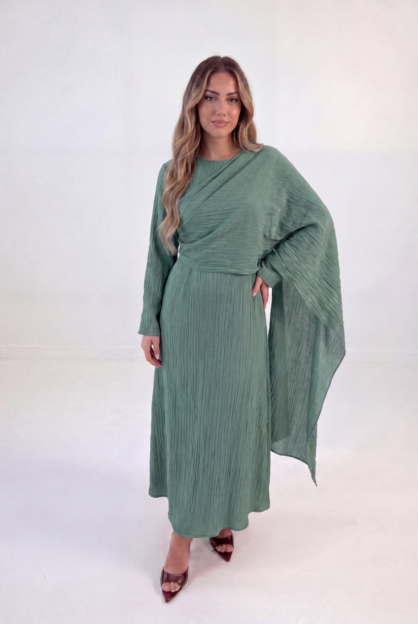 Cross Wrap Flow Dress