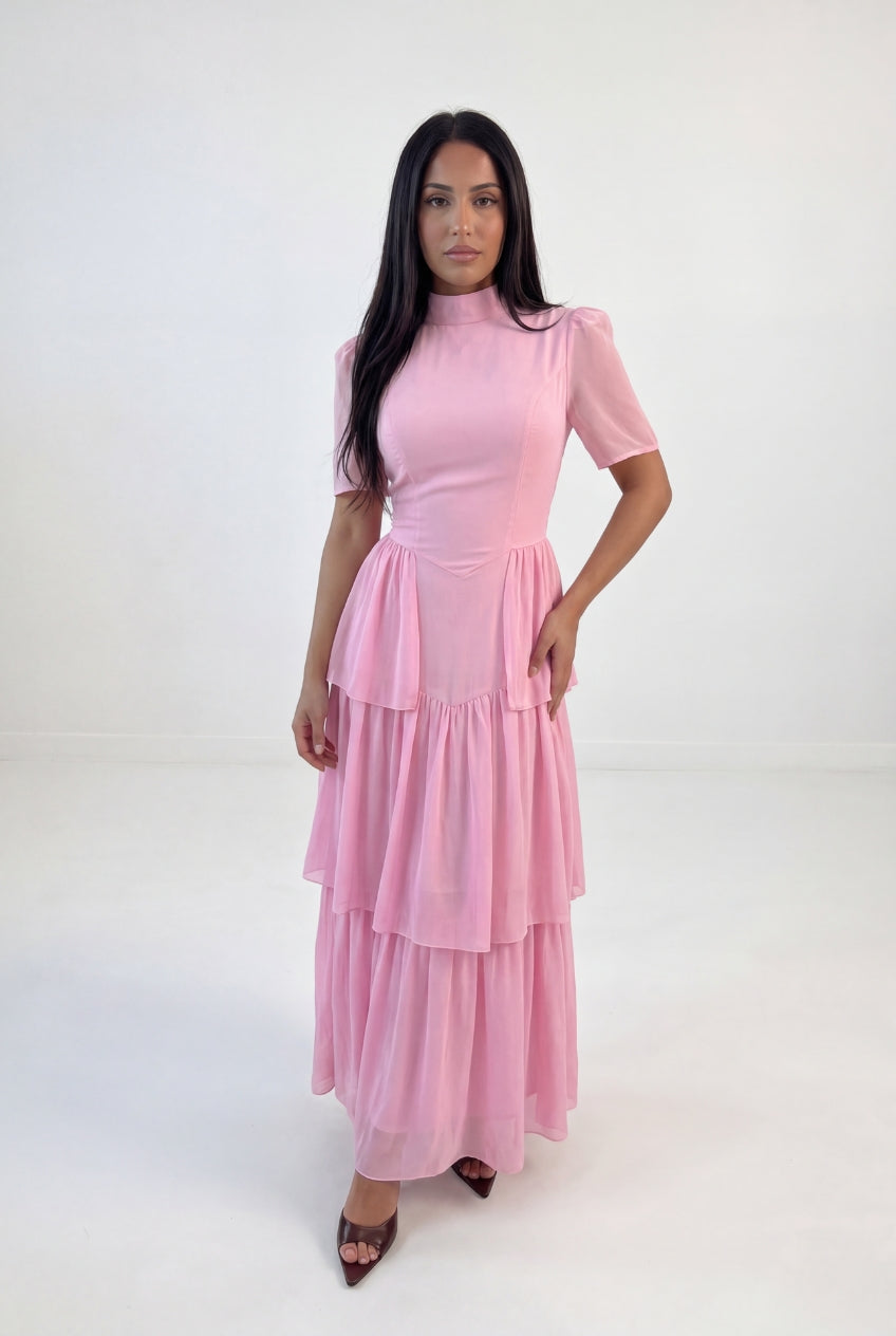 Tiered Peplum Maxi