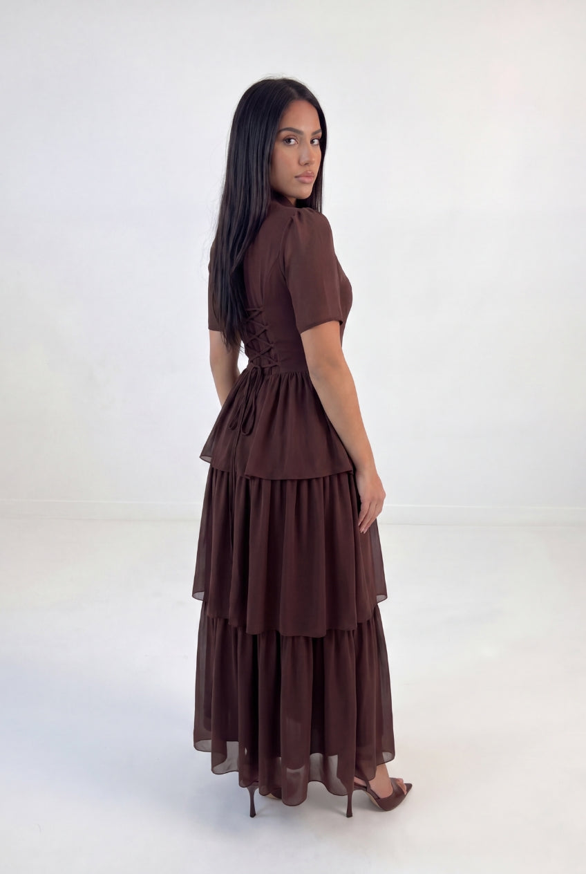 Tiered Peplum Maxi