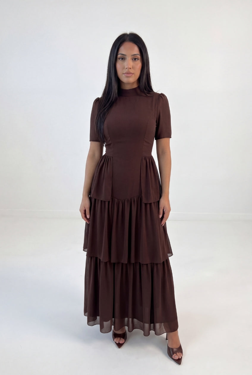 Tiered Peplum Maxi