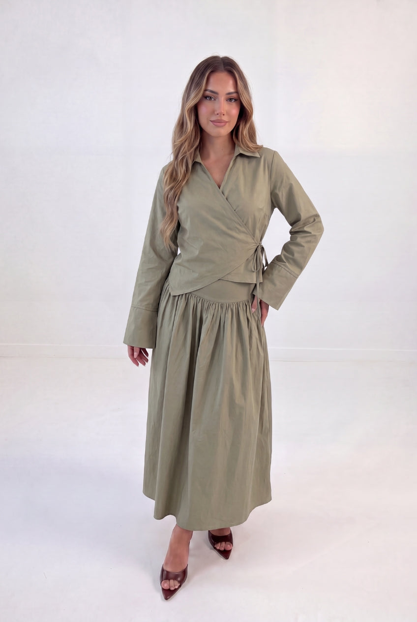 Cross Wrap Skirt Set