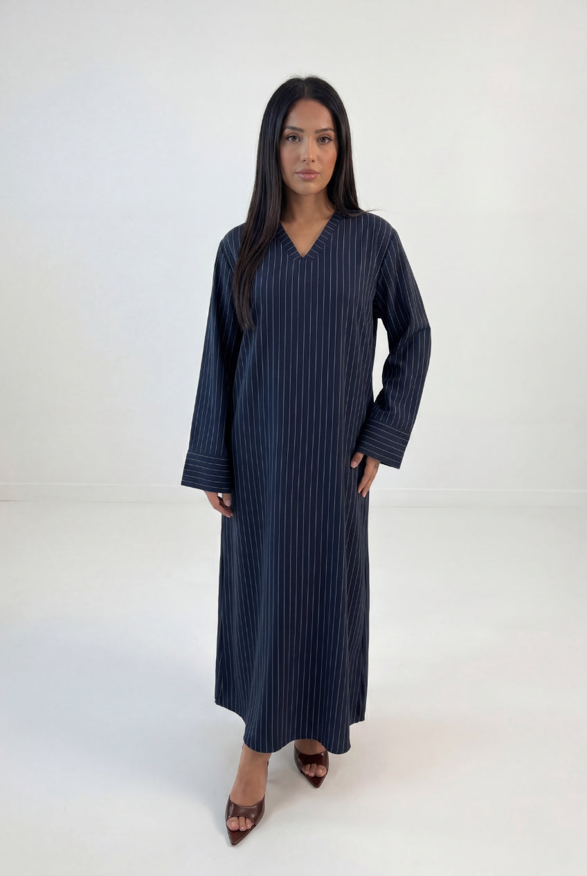 Pinstripe Modest Maxi