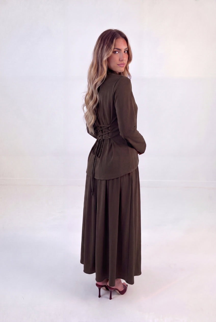 Chiffon Splice Skirt Set