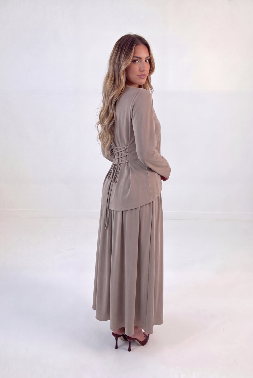 Chiffon Splice Skirt Set