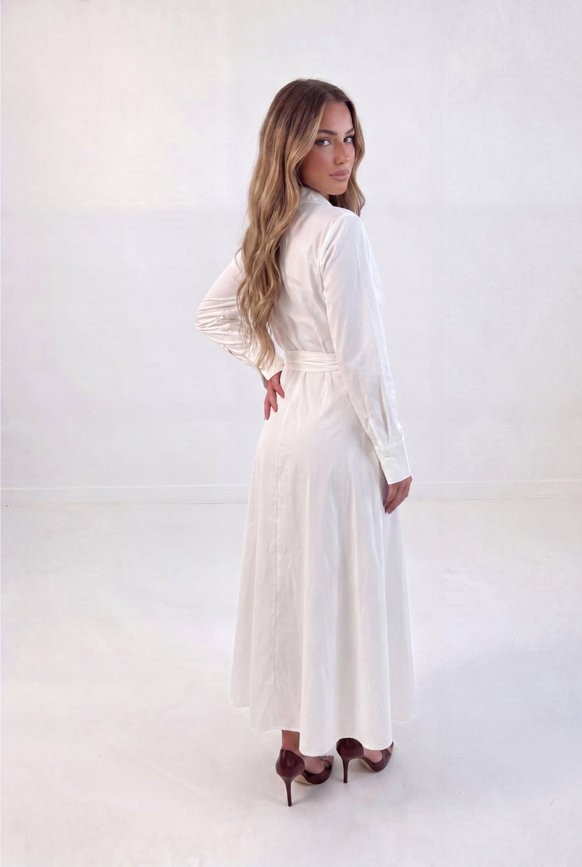 Ruched Tie Shirt Dress