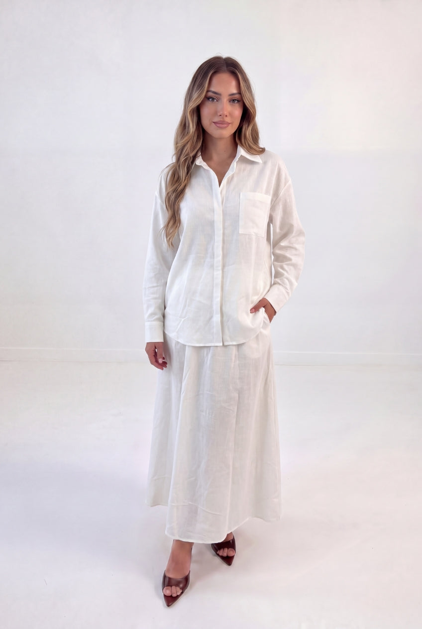 Classic Shirt Skirt Set