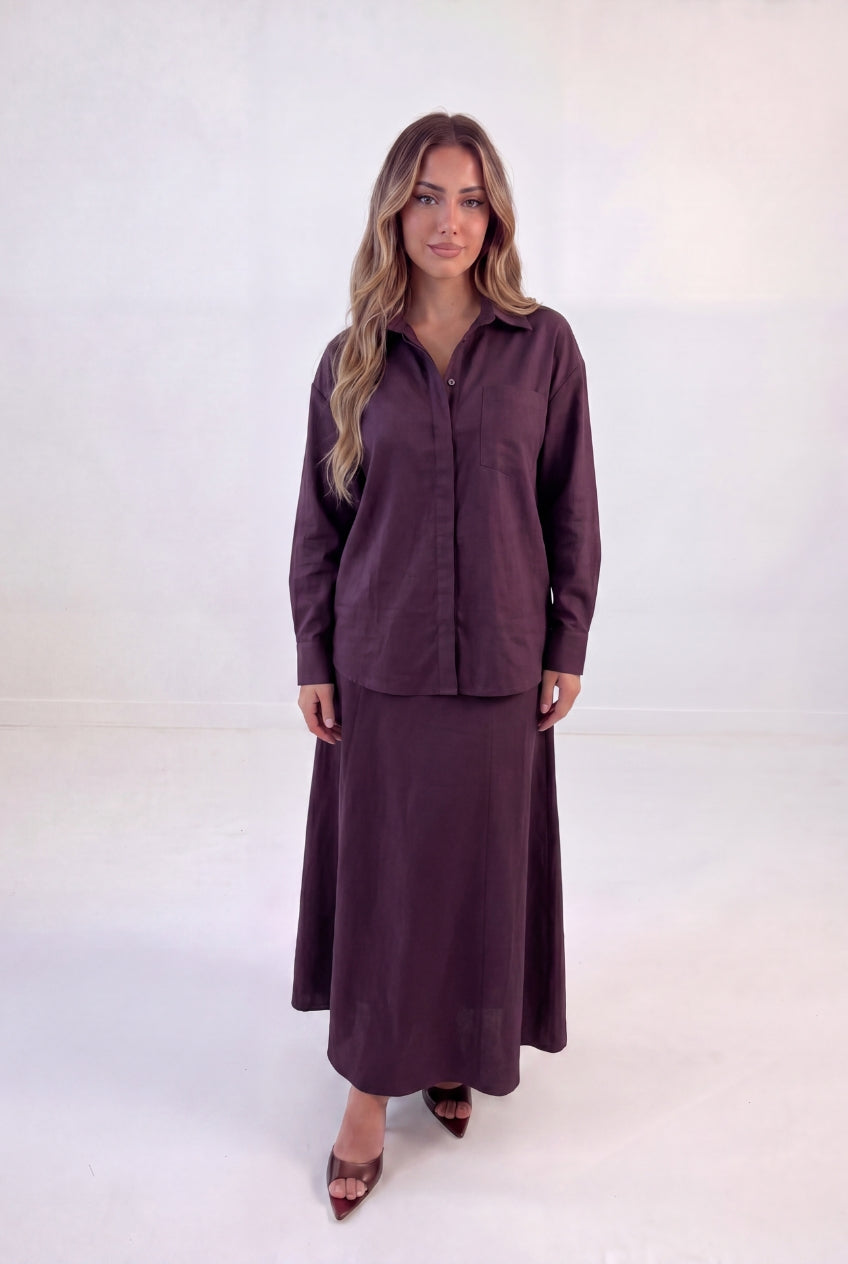 Classic Shirt Skirt Set