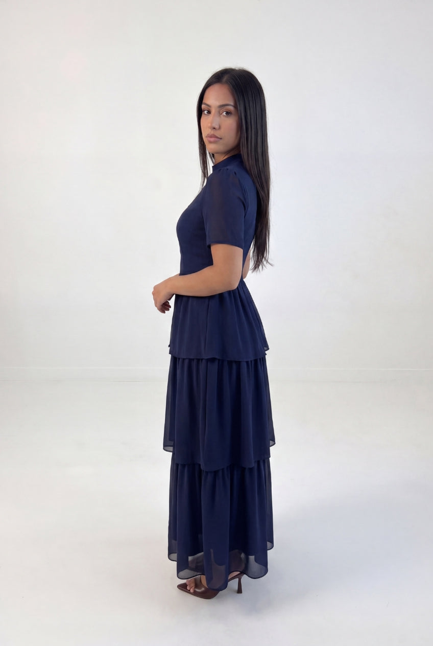 Tiered Peplum Maxi