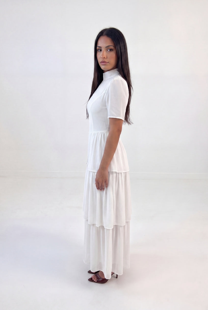 Tiered Peplum Maxi