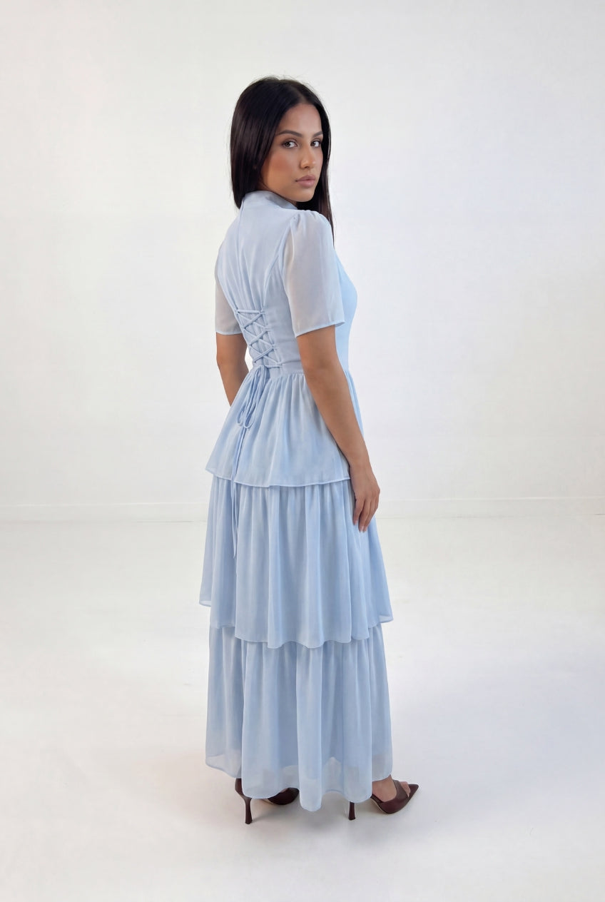 Tiered Peplum Maxi