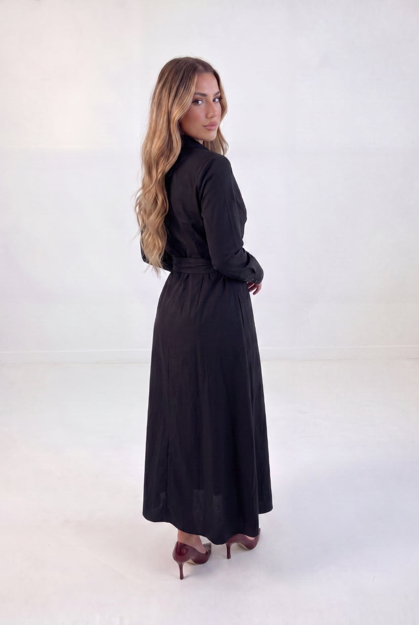 Ruched Tie Shirt Dress