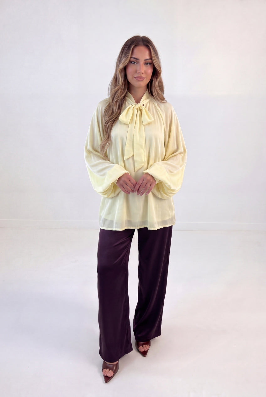 Bow Tie Blouse Set