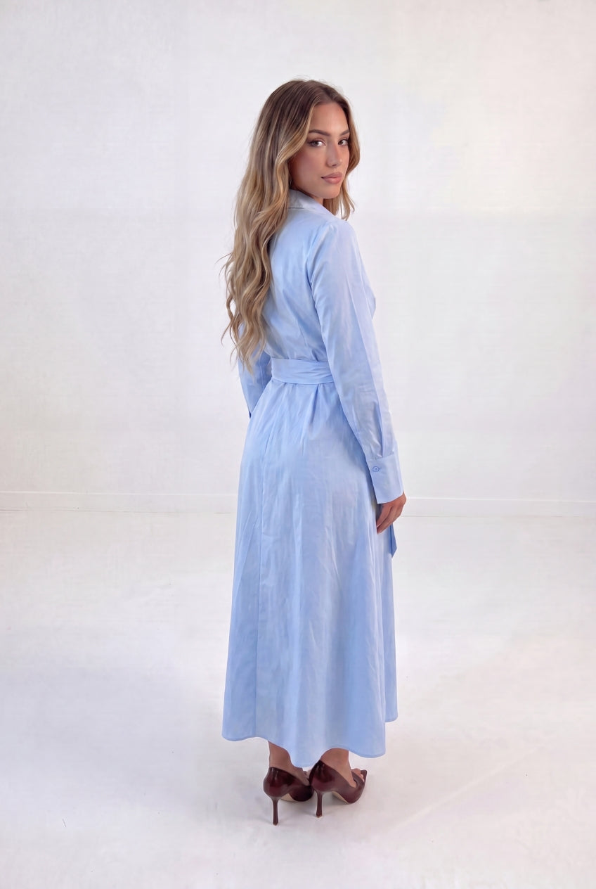 Ruched Tie Shirt Dress