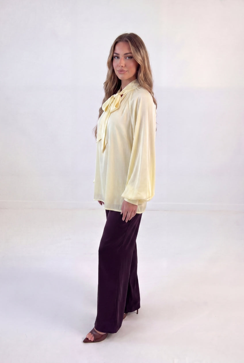 Bow Tie Blouse Set