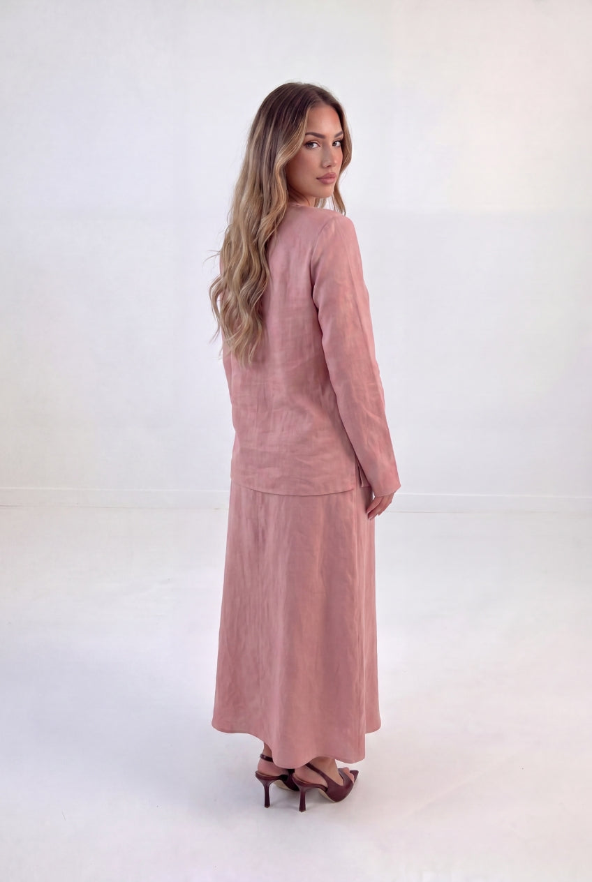 Mock Neck Linen Set