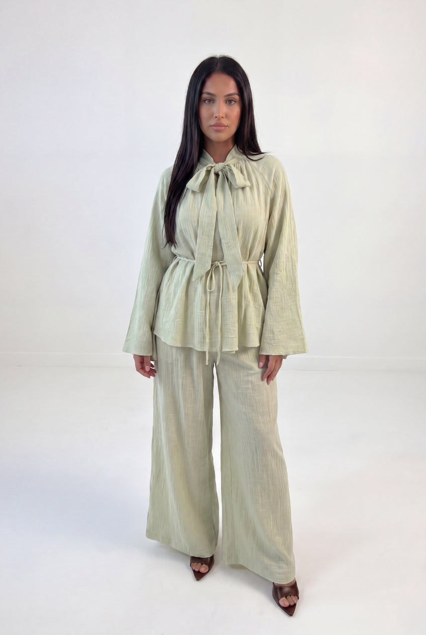 Bow Neck Kimono Co-ord