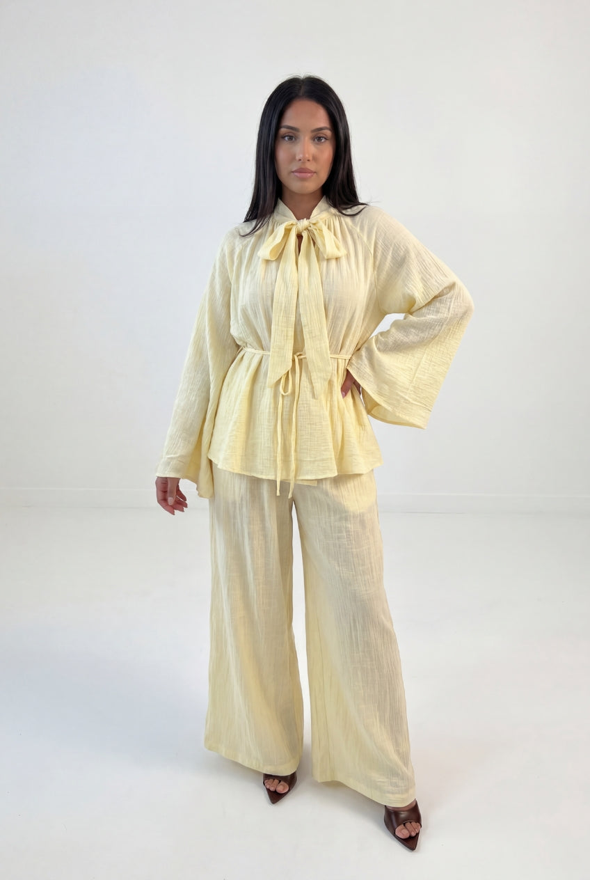 Bow Neck Kimono Co-ord