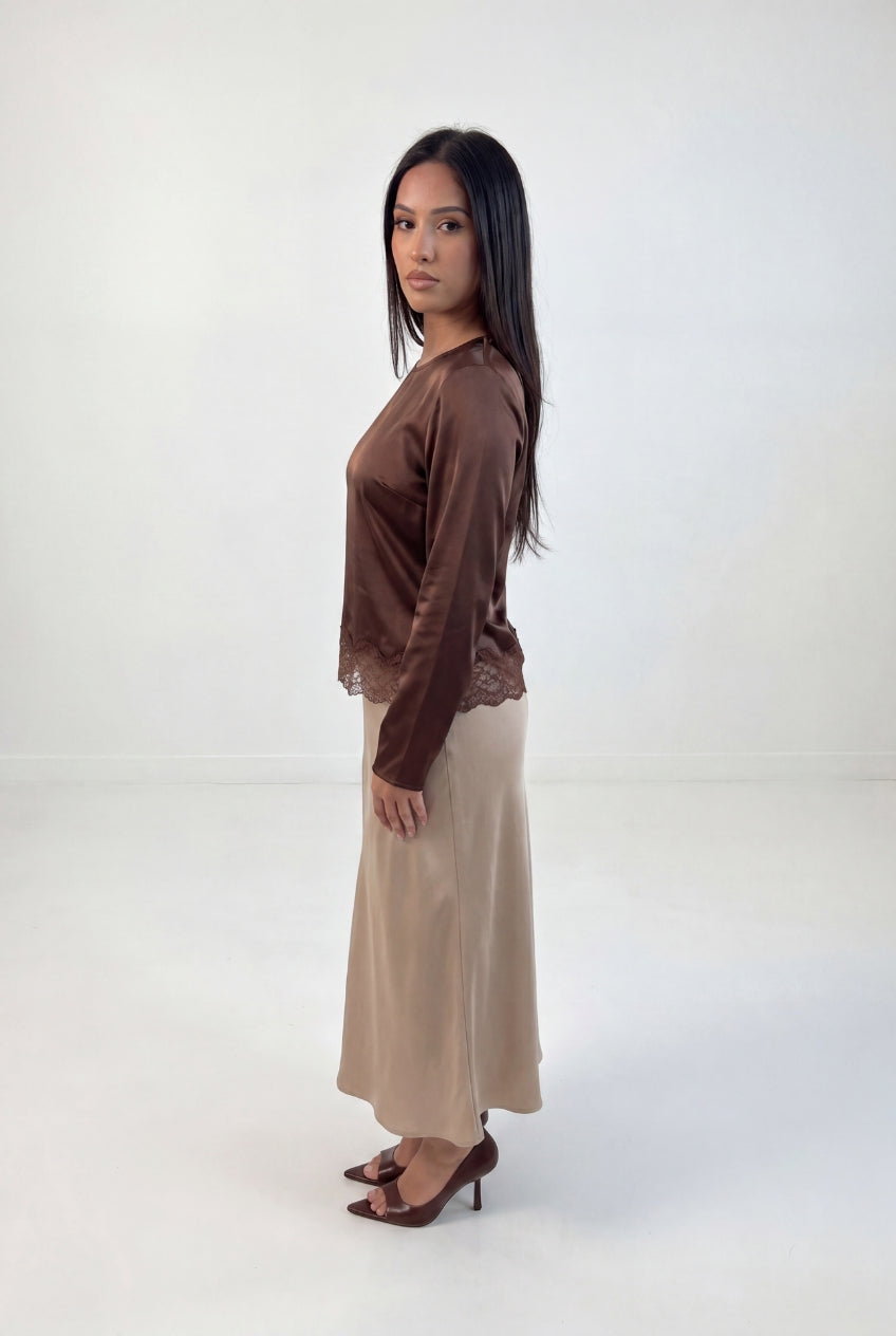 Satin Lace Trim Co-ord