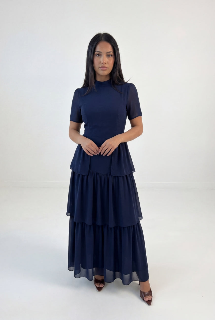 Tiered Peplum Maxi