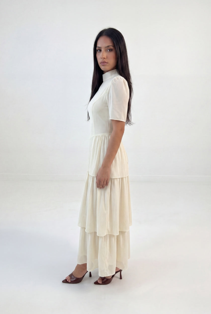 Tiered Peplum Maxi