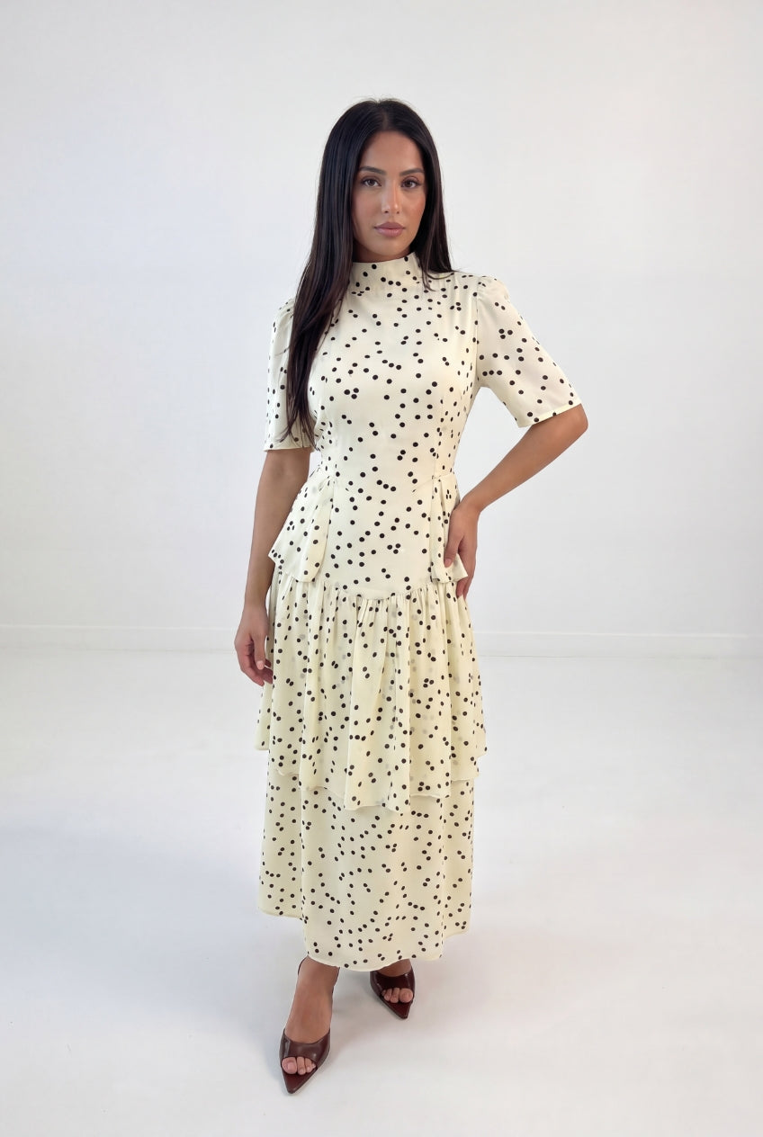Polka dots Peplum Maxi