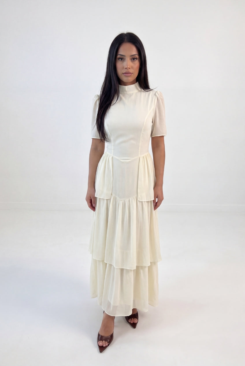 Tiered Peplum Maxi