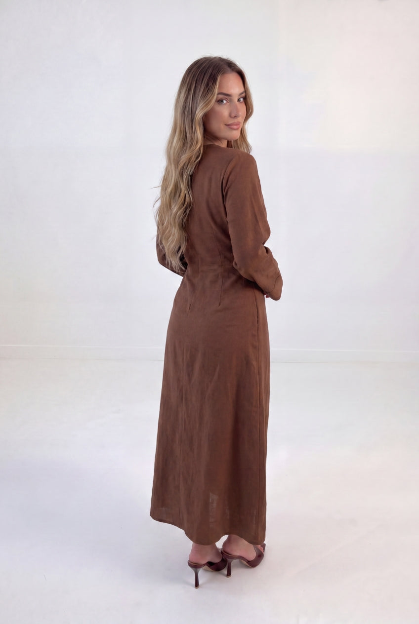 Lace-up Long Dress
