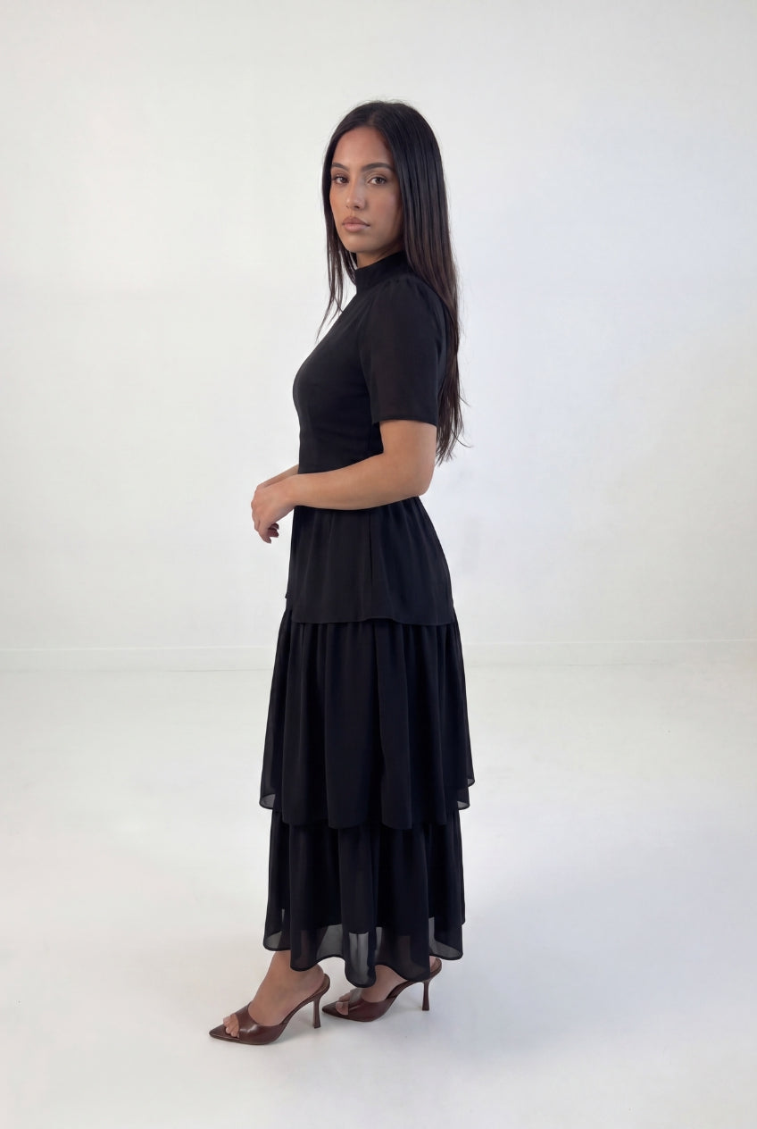 Tiered Peplum Maxi
