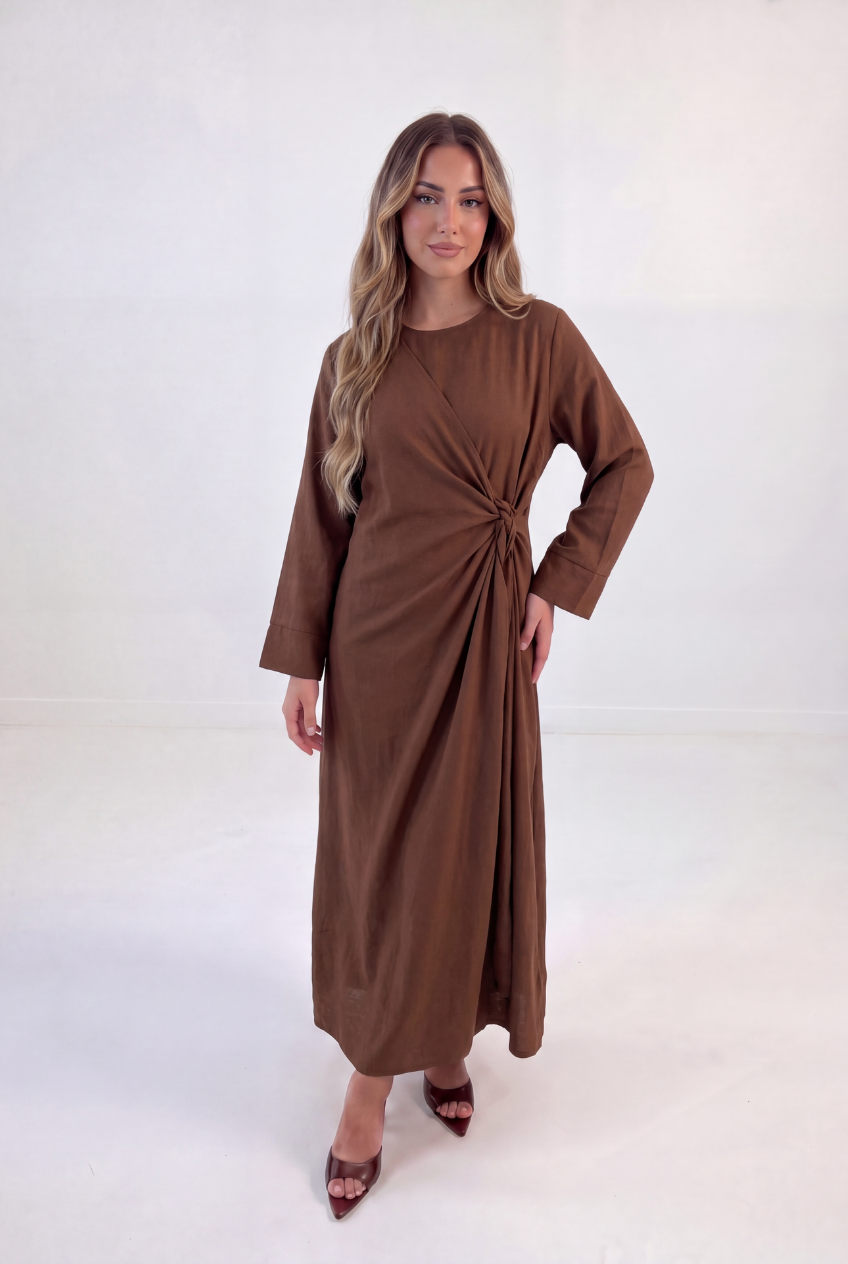 Lace-up Long Dress