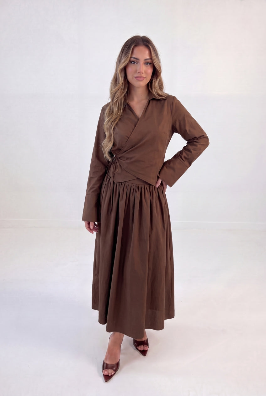 Cross Wrap Skirt Set